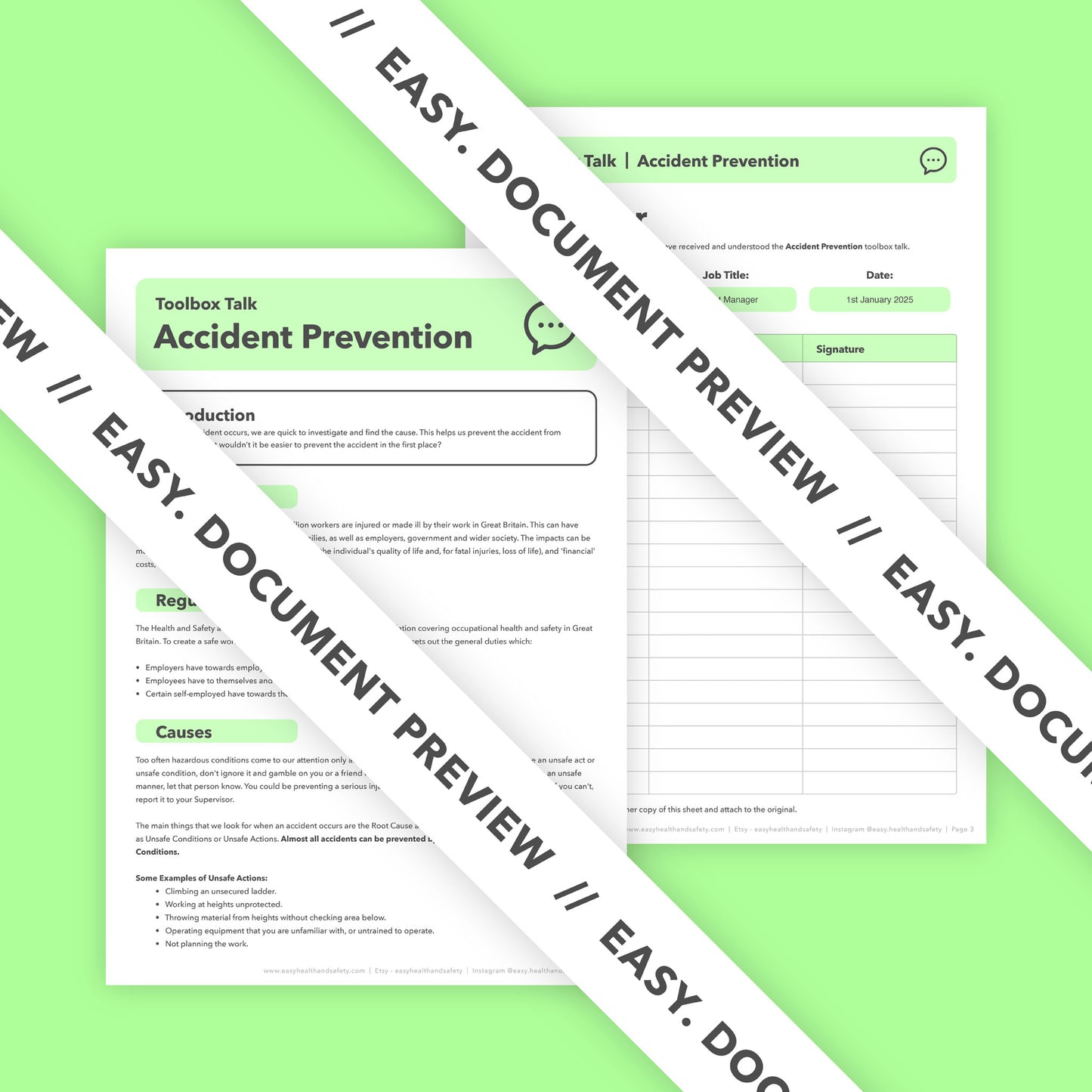 Accident Prevention Toolbox Talk