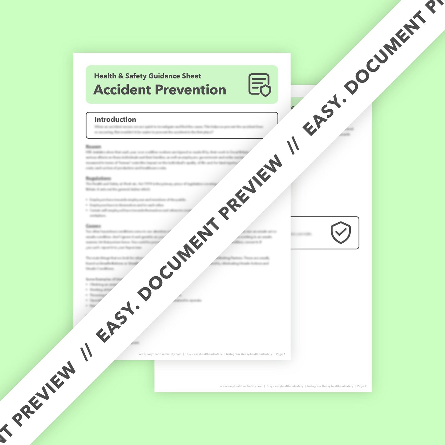 Accident Prevention Health and Safety Guidance Sheet
