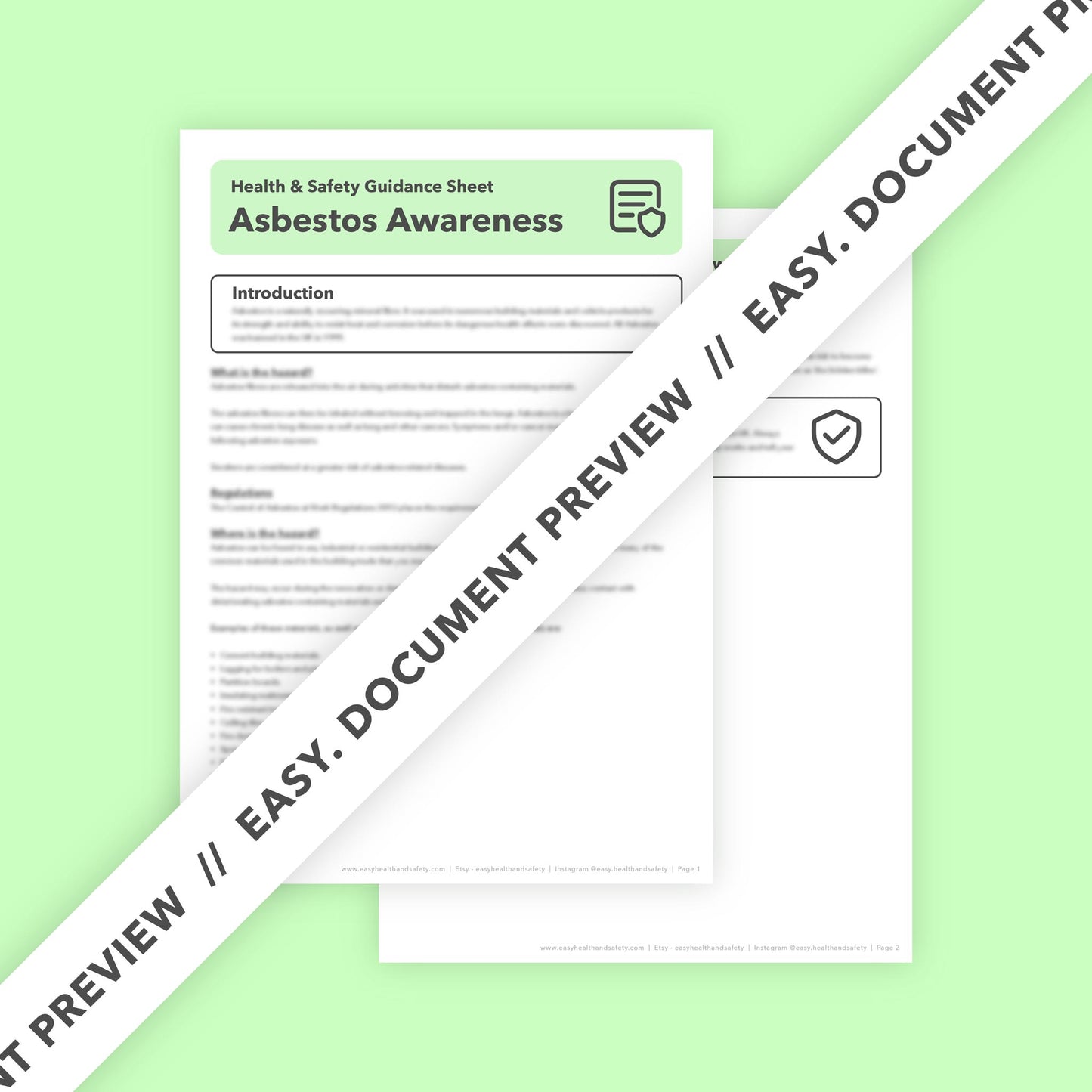 Asbestos Awareness Health and Safety Guidance Sheet