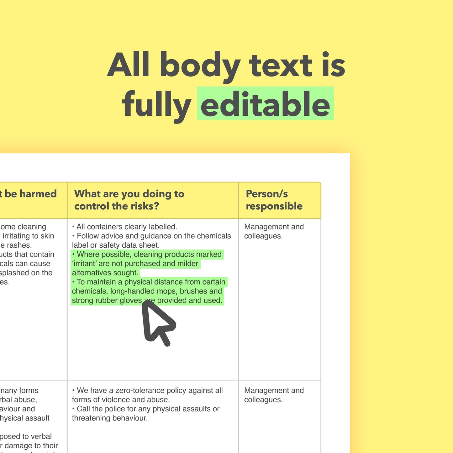 Editable, pre-filled risk assessment template for cafes, restaurants, and bistros – fully compliant with health and safety regulations.