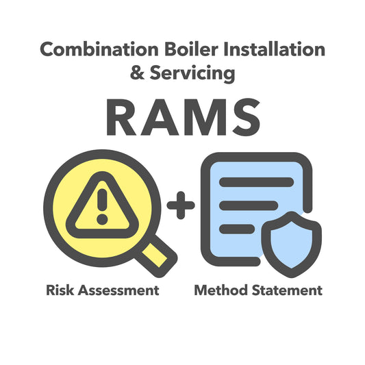 RAMS template for Combination Boiler Installation & Servicing. This risk assessment and method statement template comes pre-filled with relevant content for ease of use.