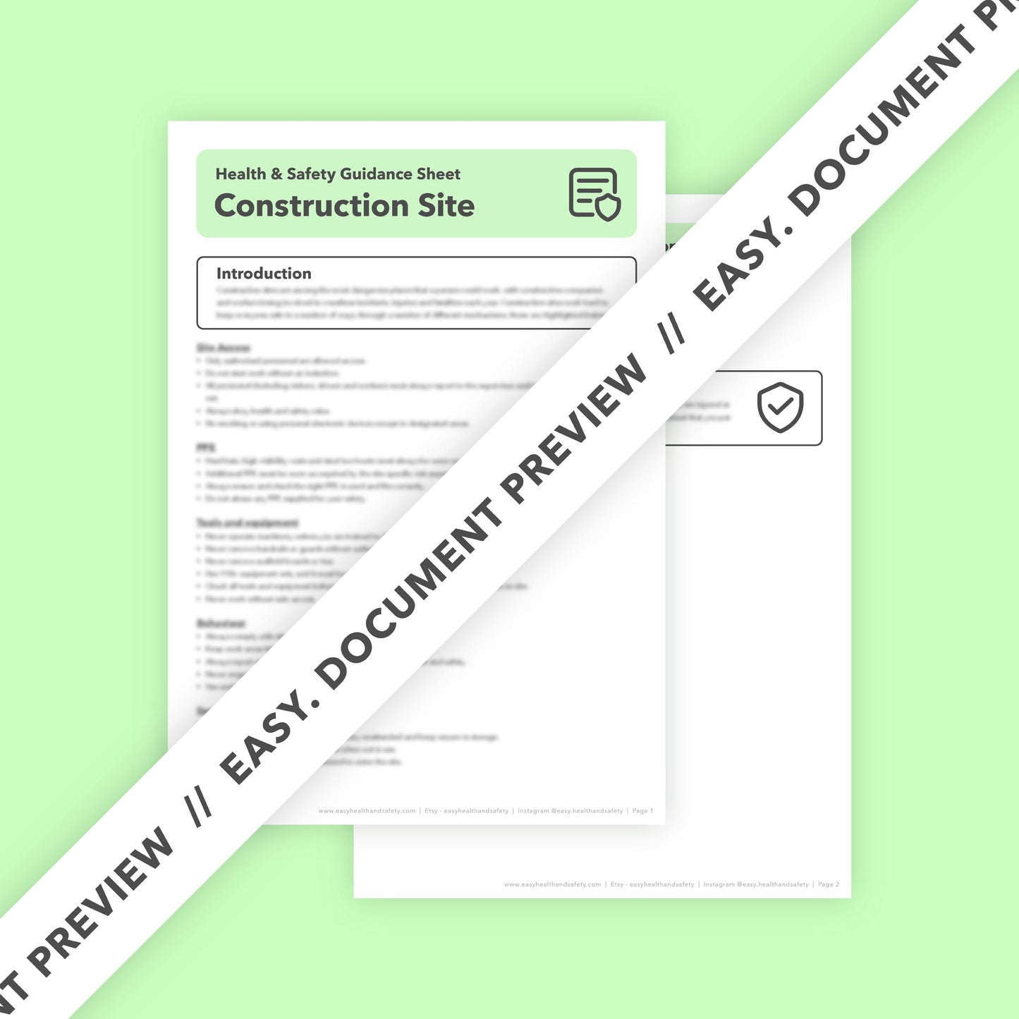 Construction Site Health and Safety Guidance Sheet