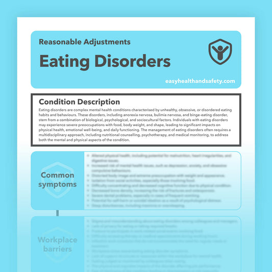 Reasonable adjustments guide to support employees living with eating disorders in the workplace.