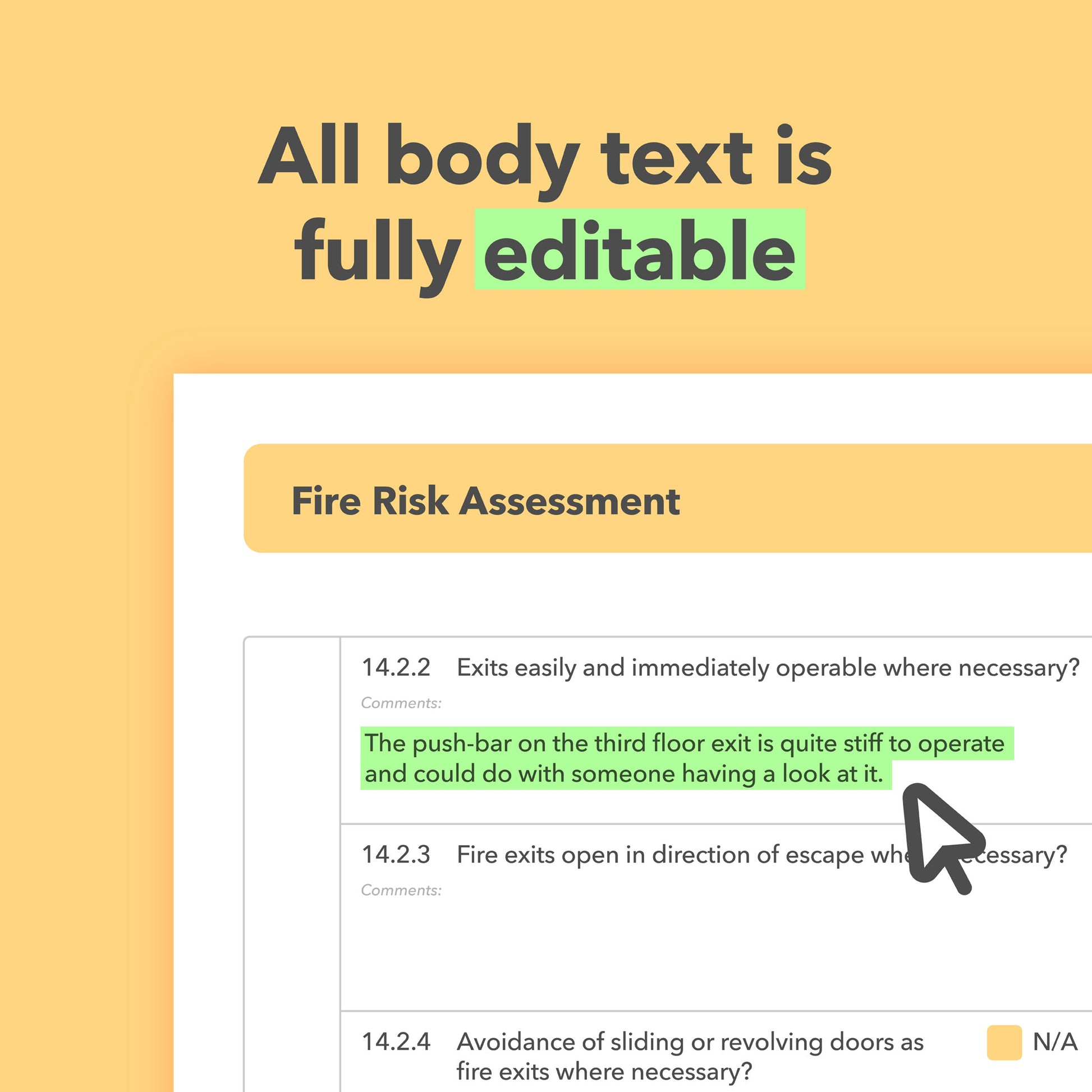 Editable fire risk assessment template with pre-filled example – easy-to-use document for workplace fire safety compliance