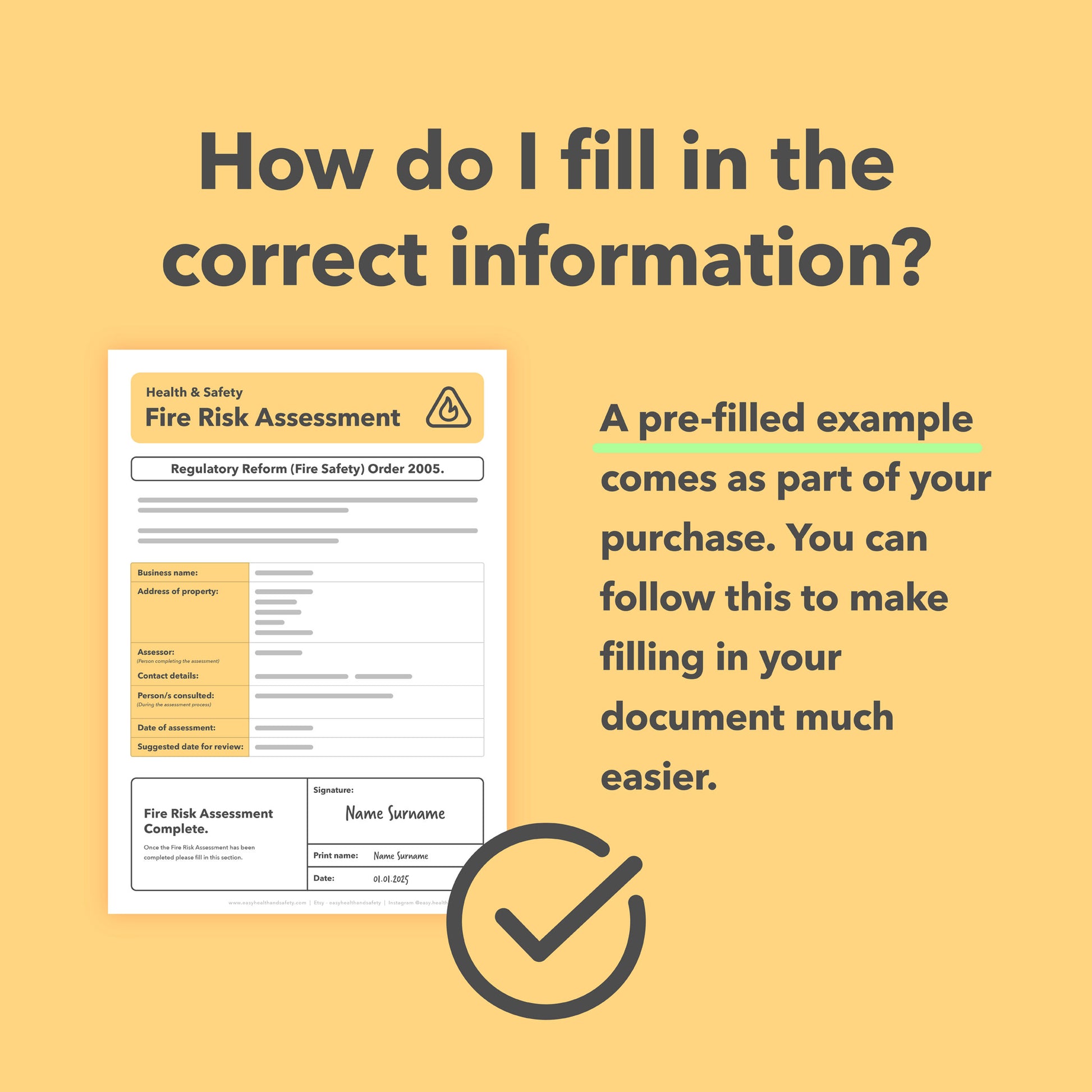 Editable fire risk assessment template with pre-filled example – easy-to-use document for workplace fire safety compliance