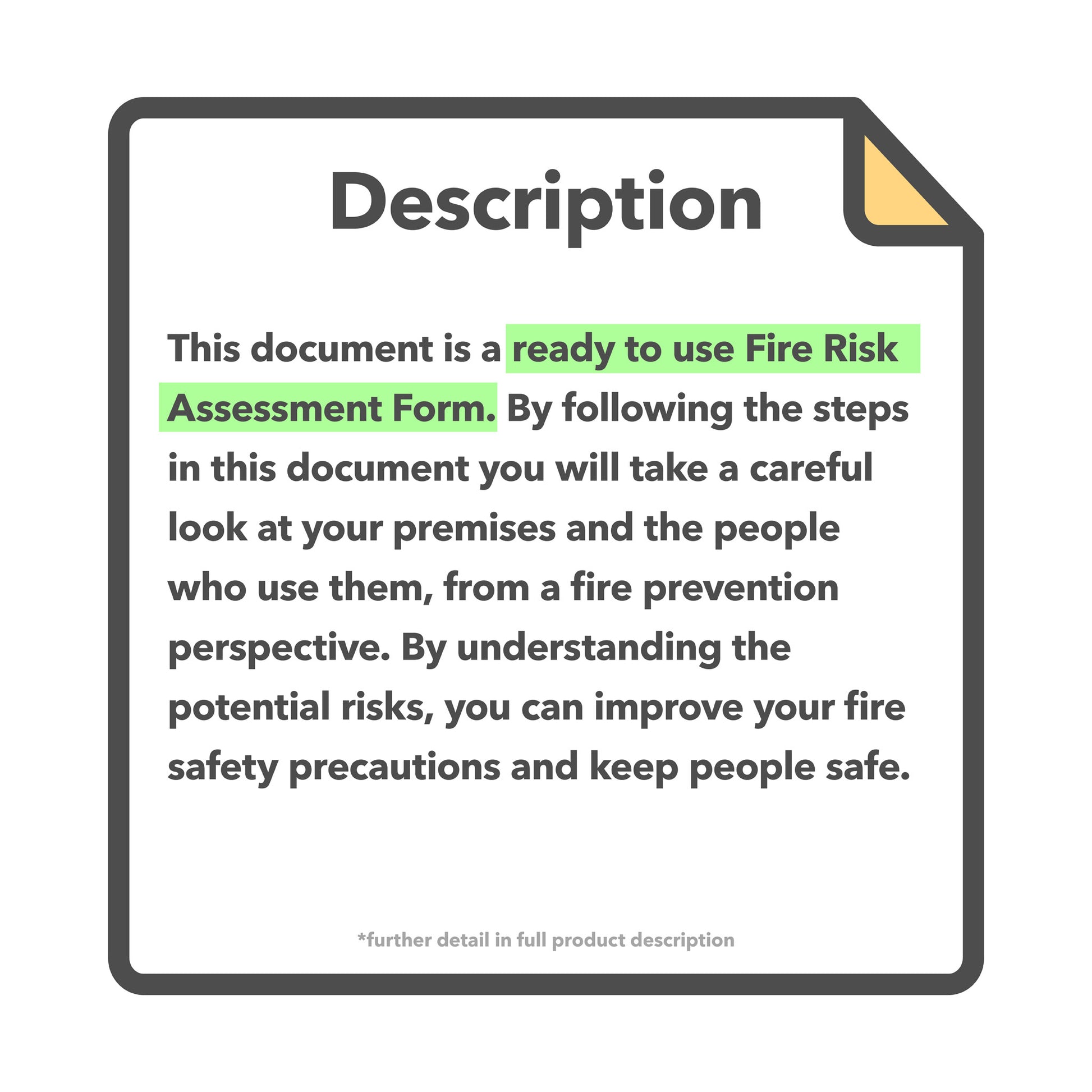 Editable fire risk assessment template with pre-filled example – easy-to-use document for workplace fire safety compliance