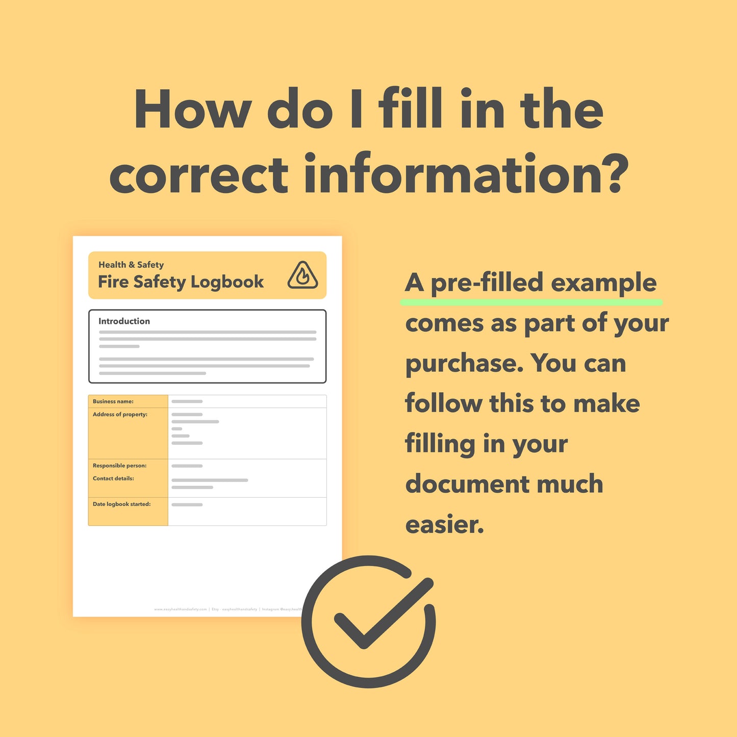 Editable fire safety log book template – record fire drills, alarm tests and equipment checks for business compliance.