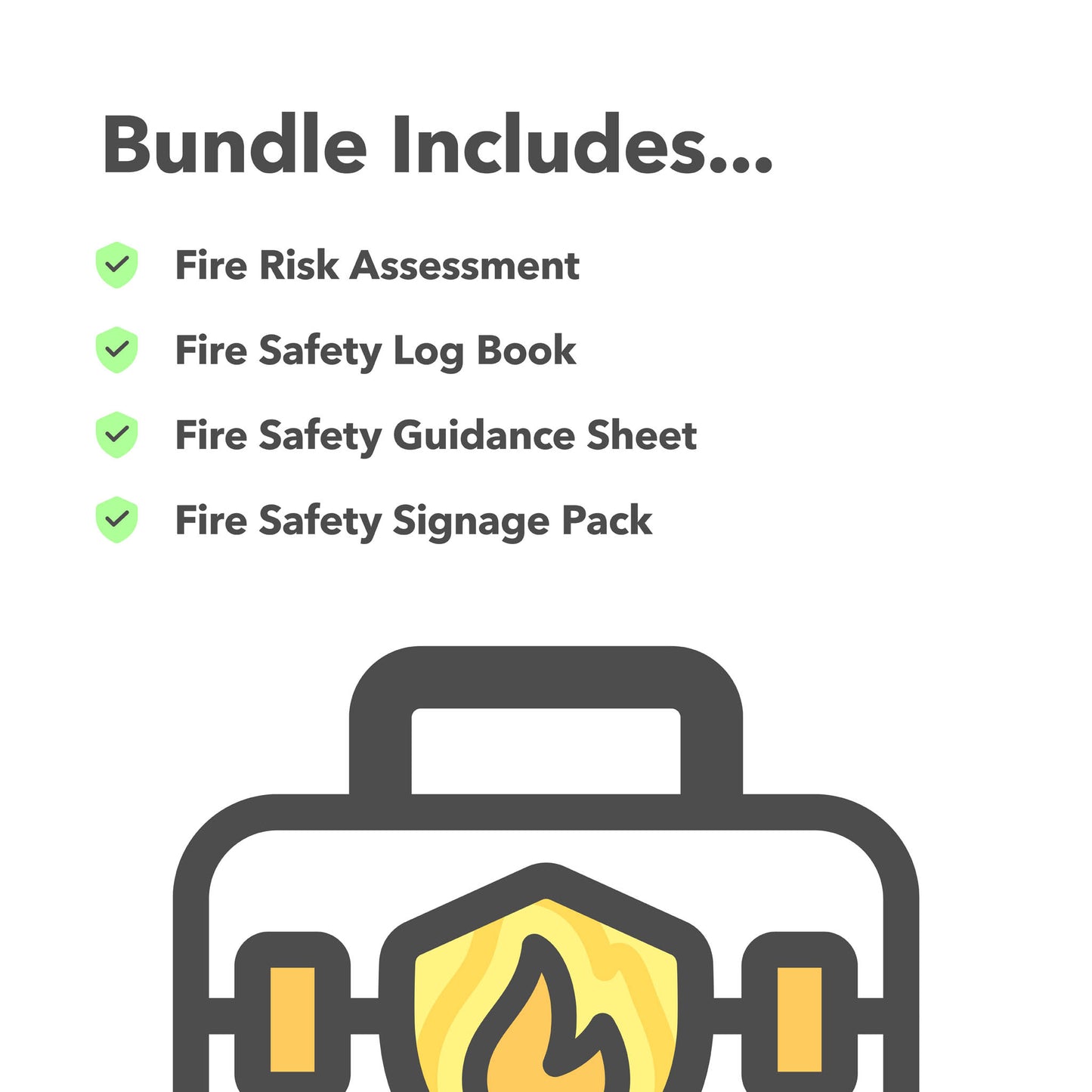 Fire Safety Template Bundle with Fire Risk Assessment, Logbook, Signage Pack and Fire Safety Guidance – editable and ready to use.