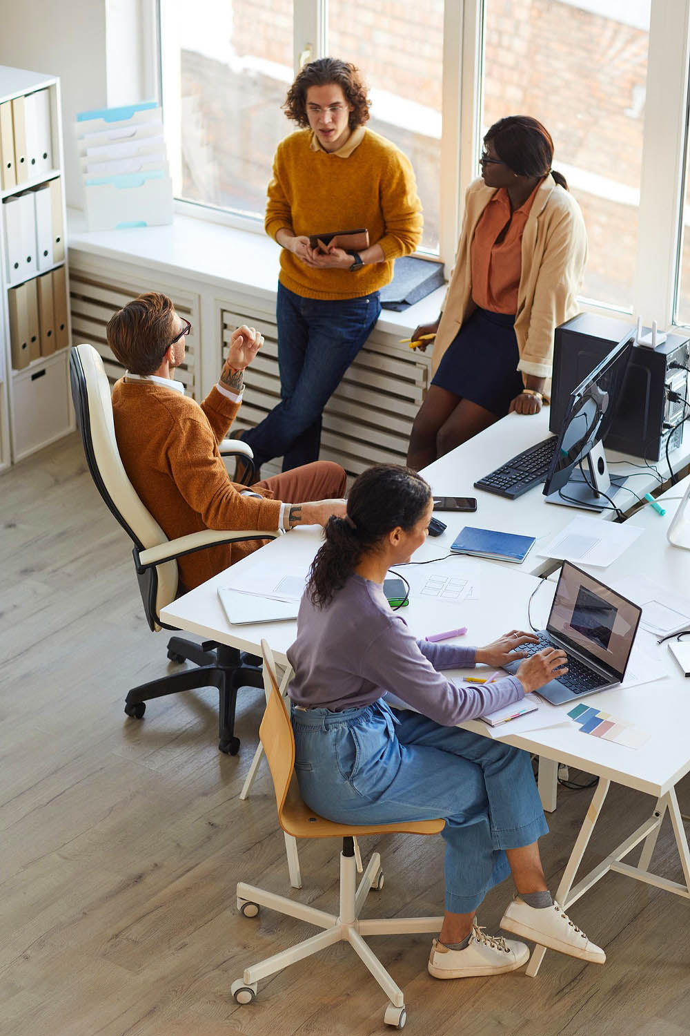 Group of diverse colleagues in the workplace