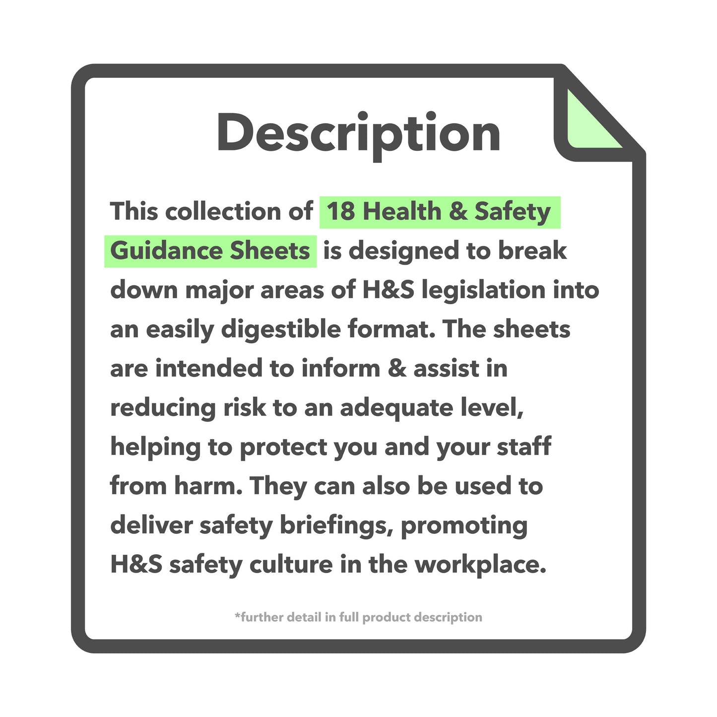 Health and Safety Guidance Sheet Pack