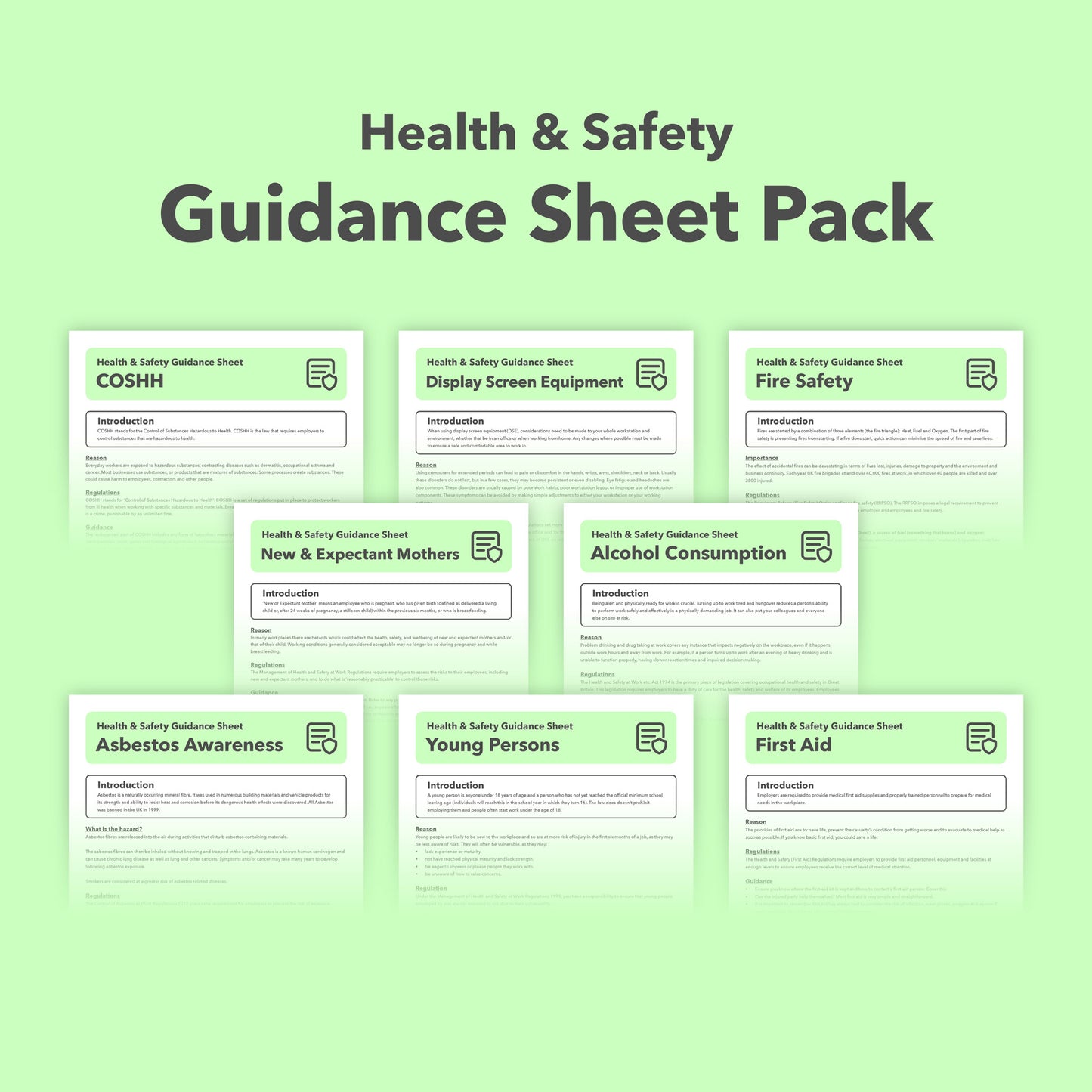 Health and Safety Guidance Pack for Businesses, Workplace Compliance & Legislation Made Easy