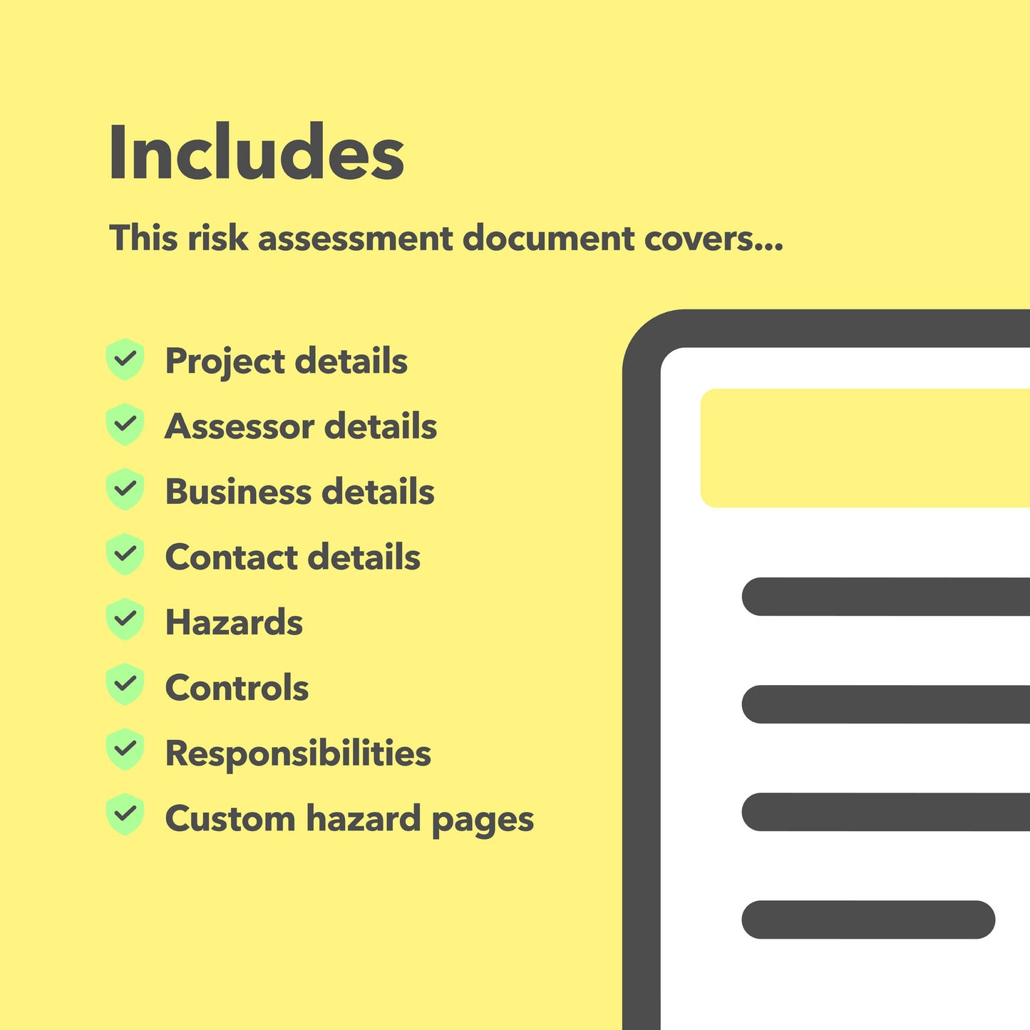 Multi-purpose, editable risk assessment for the building and construction industry – compliant with health and safety regulations.
