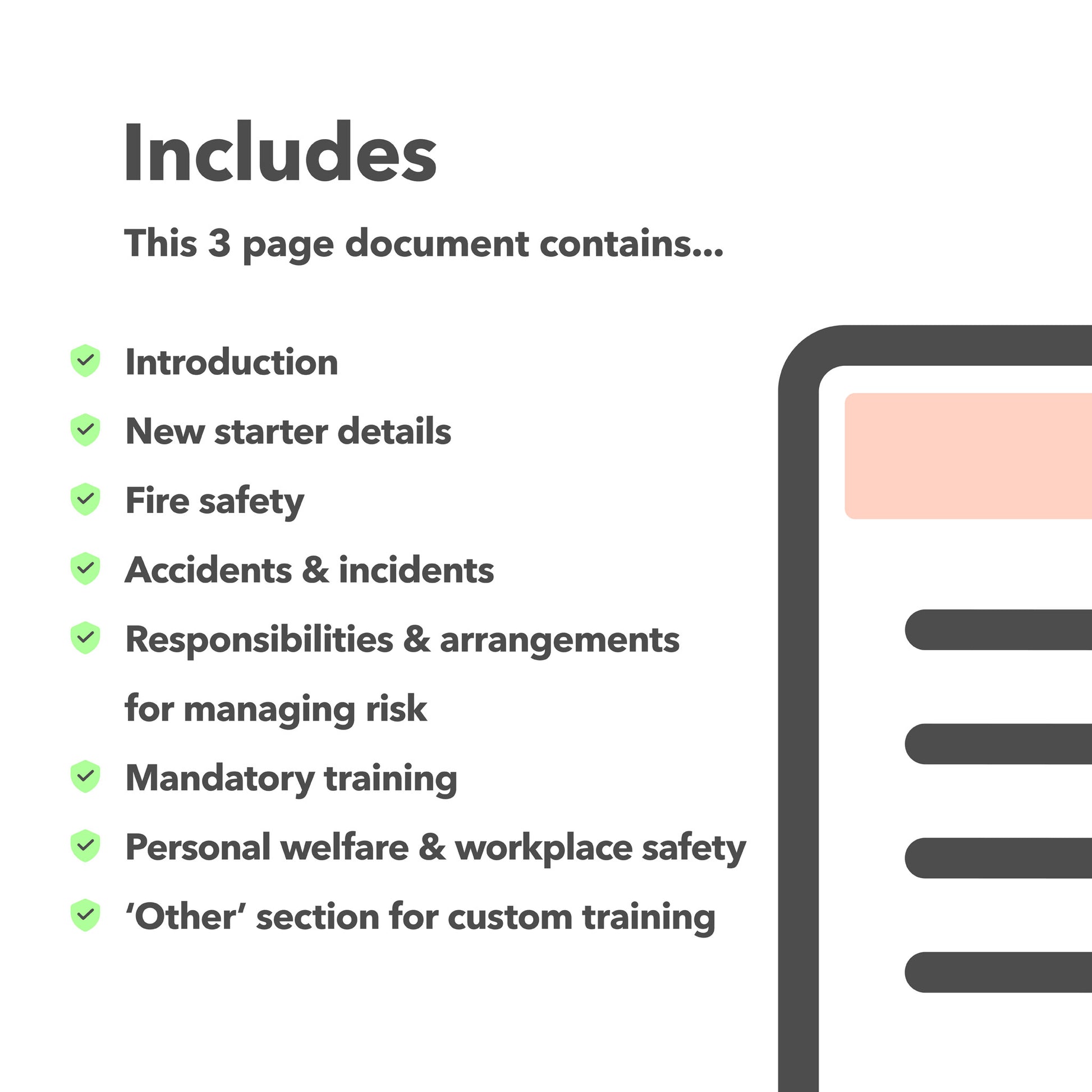 Health and Safety Induction Form template for new starters, ensuring workplace compliance and employee safety.