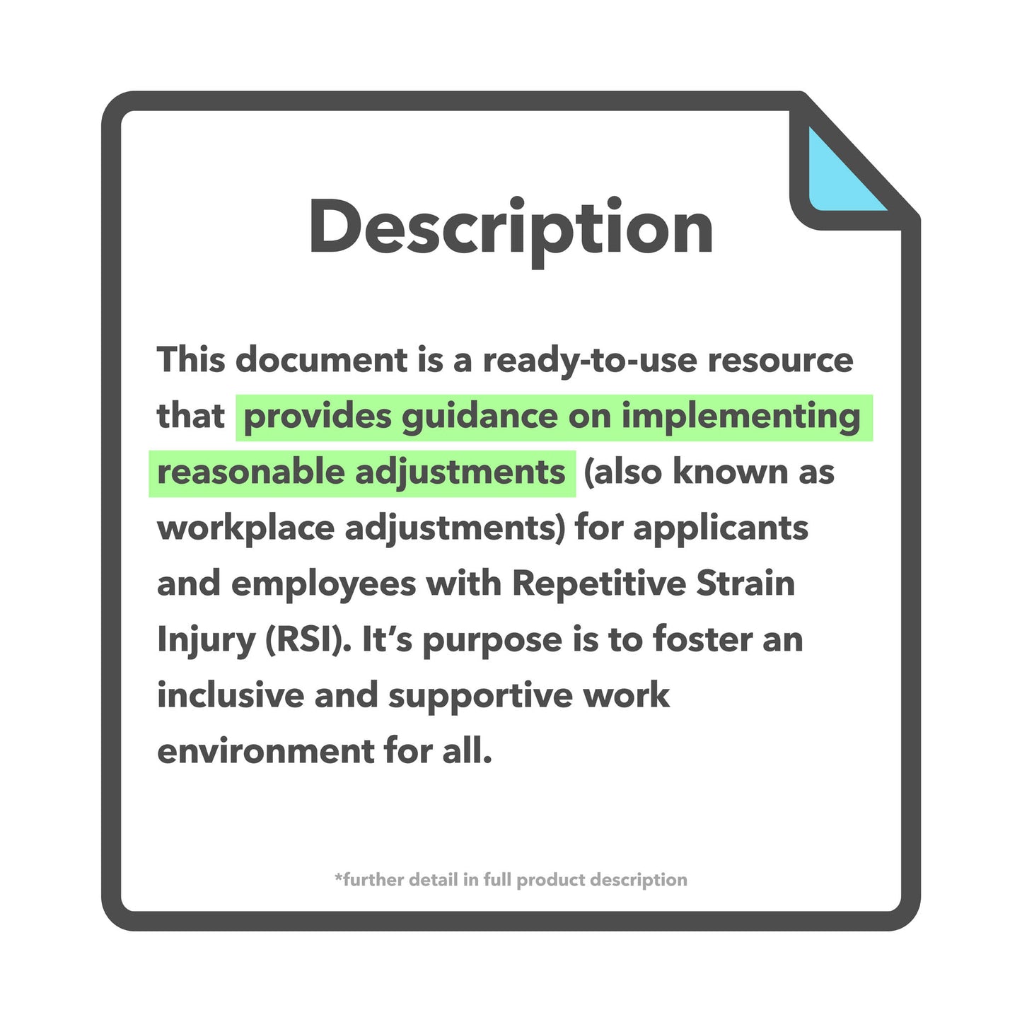 Reasonable adjustments guide for employees with Repetitive Strain Injury (RSI) in the workplace.