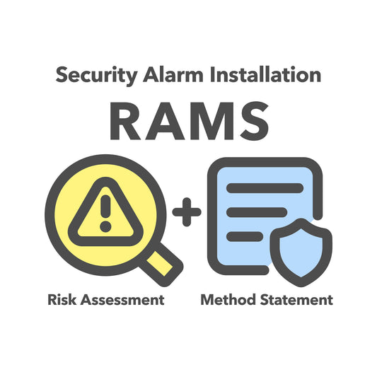 RAMS template for Security Alarm Installation. This risk assessment and method statement template comes pre-filled with relevant content for ease of use.