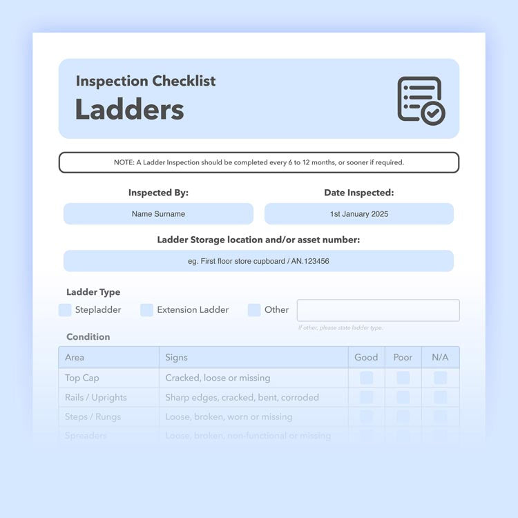 Ensure equipment safety and stay compliant with our editable health and safety inspection checklists.