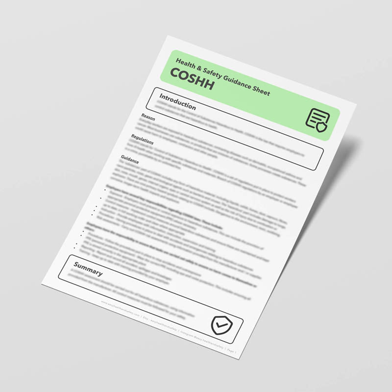 A COSHH guidance form for small businesses in the UK