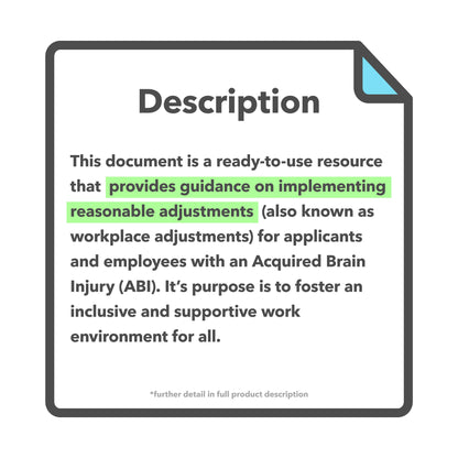 Acquired Brain Injury (ABI) Reasonable Adjustments Guide