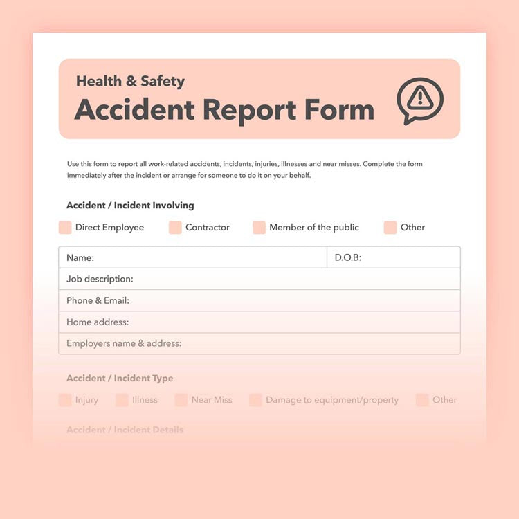 Accident report form template
