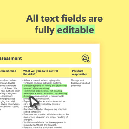 Bakery Risk Assessment Template