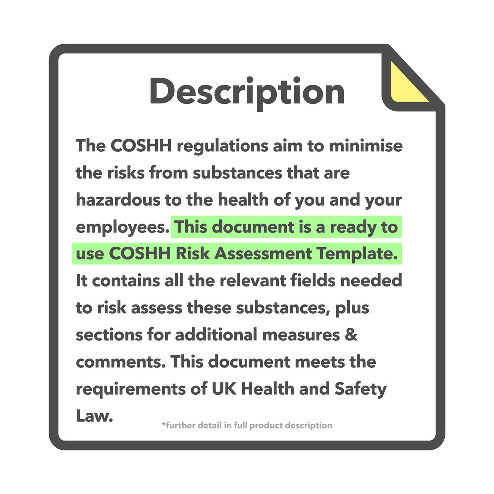 COSHH Risk Assessment Template | Editable with Pre-Filled Example ...