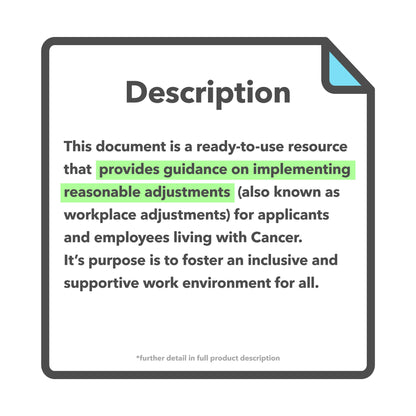 Cancer Reasonable Adjustments Guide