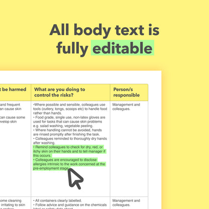 Editable, pre-filled risk assessment template for coffee shops and tea rooms – fully compliant with health and safety regulations.