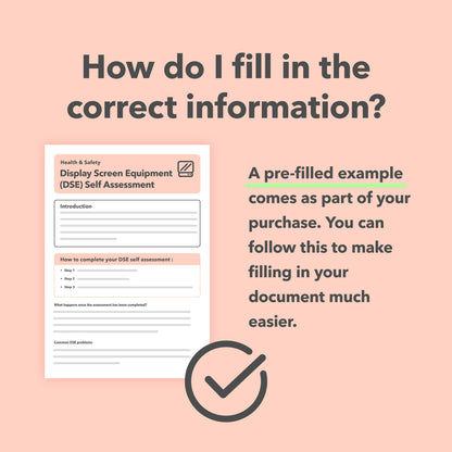 DSE Assessment Form (Display Screen Equipment)