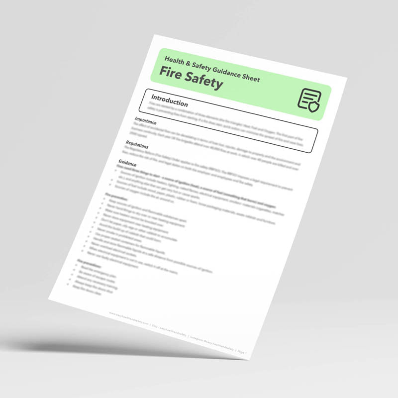 A Fire safety guidance and information sheet
