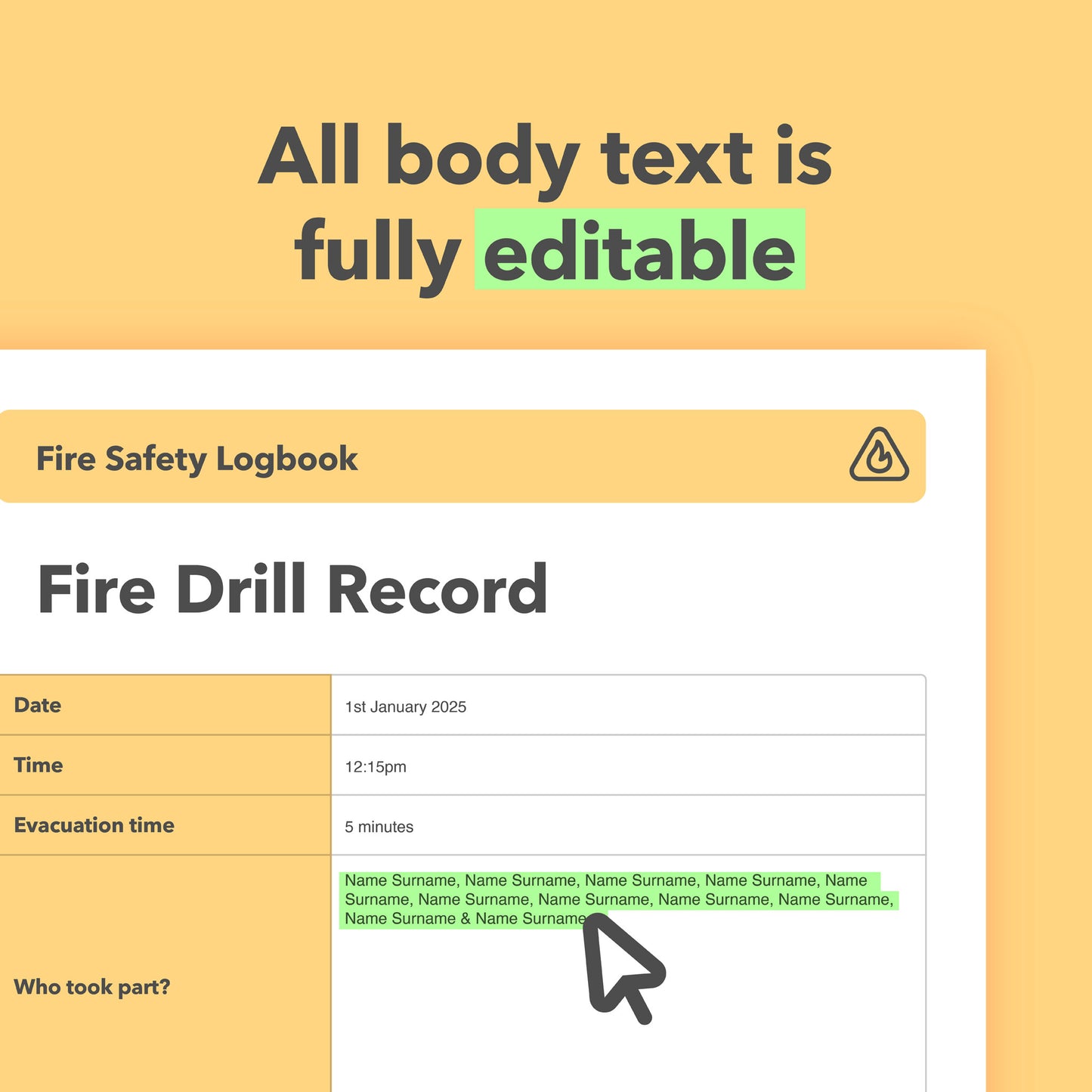 Fire Safety Log Book