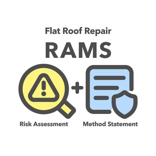 RAMS template for Flat Roof Repair Work. This combined risk assessment and method statement  template comes pre-completed with relevant content for ease of use.