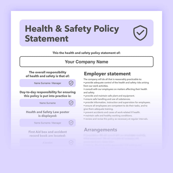 Health Policy Window Health and Safety Policy Template Pre-filled, Customisable & Compliant ...