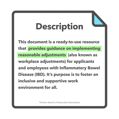 Inflammatory Bowel Disease (IBD) Reasonable Adjustments Guide