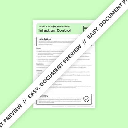 Infection Control Health and Safety Guidance Sheet