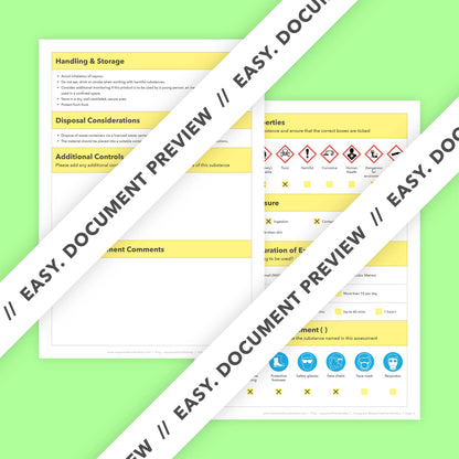 COSHH Assessment for Methylated Spirit - Prefilled