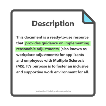 Multiple Sclerosis (MS) Reasonable Adjustments Guide