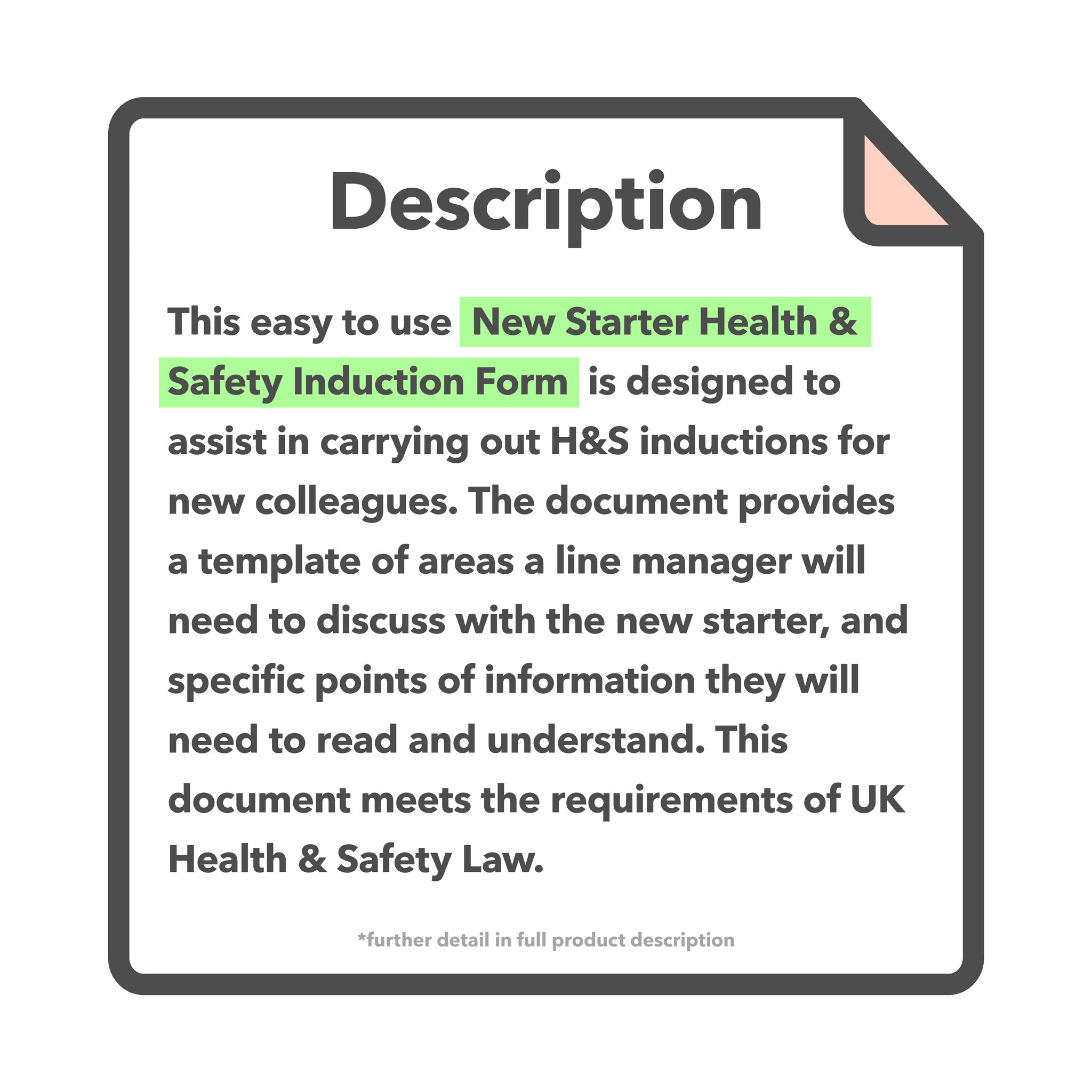 New Starter Health & Safety Induction Form | Comprehensive Template ...
