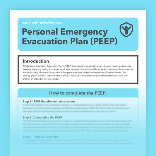 A personal emergency evacuation plan (PEEP) for supporting individuals with health conditions, impairments, disabilities, or those who are neurodivergent in the workplace.
