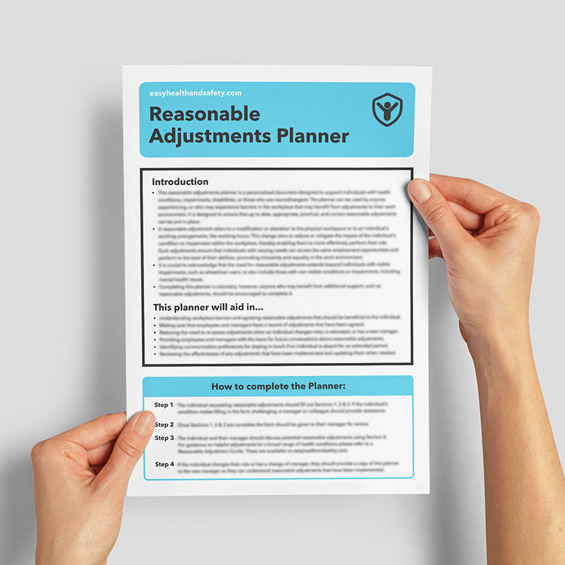 Reasonable adjustments Planner for supporting individuals with health conditions, impairments, disabilities, or those who are neurodivergent in the workplace.