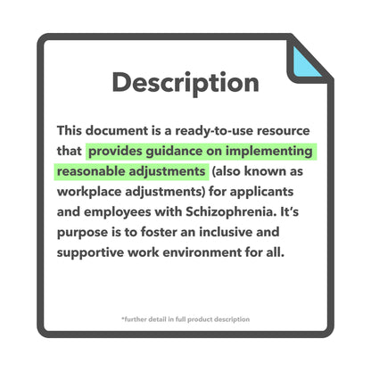 Schizophrenia Reasonable Adjustments Guide