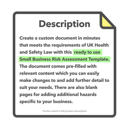 Small Business Risk Assessment Template