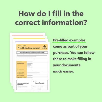 Editable health and safety template bundle for tea rooms and tea shops – pre-filled for quick and easy compliance with legal requirements.