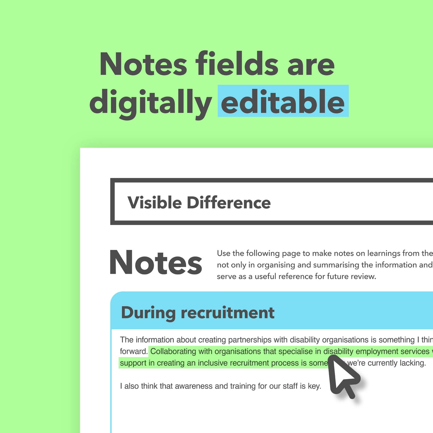 Visible Difference Reasonable Adjustments Guide