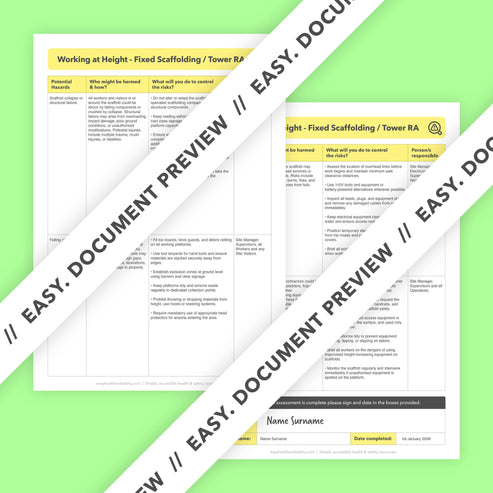 Fixed Scaffolding Risk Assessment Template | Pre-filled & Easy To Use ...