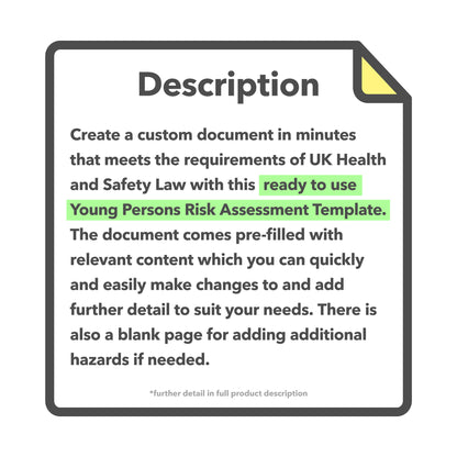 Young Persons Risk Assessment Template