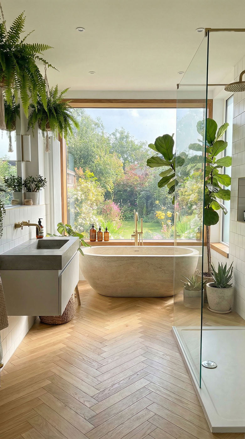 A new, contemporary looking bathroom freshly installed by professional bathroom fitters.