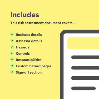 Editable, pre-filled risk assessment template for coffee shops, coffee houses, baristas, and coffee shop businesses – easy to use for quick health and safety compliance.