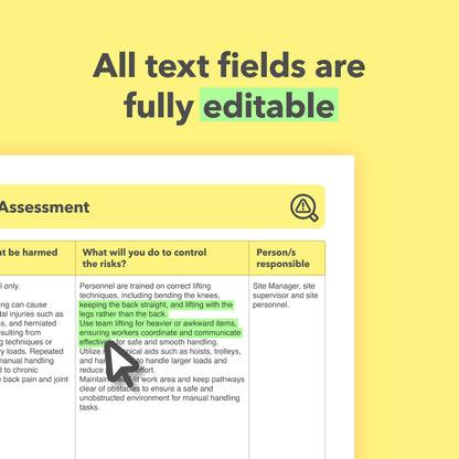 Editable, pre-filled risk assessment template for plasterers, plastering work, rendering projects, and plastering businesses – easy to use for quick health and safety compliance.