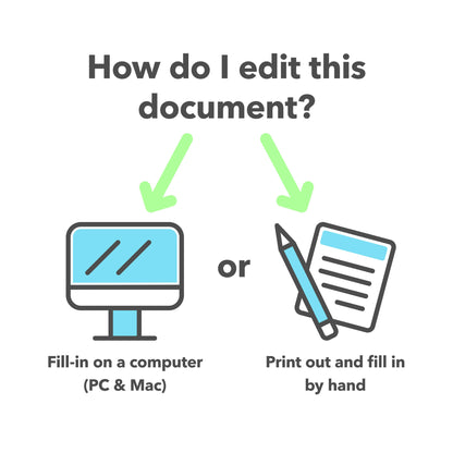Reasonable Adjustments Policy Template showing it can be completed on a computer or mobile device, or printed and filled in by hand.